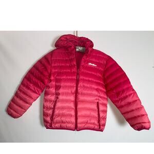 Eddie Bauer Down Puffer Coat for Youth - Size L (14-16) - Bright Pink Ombre